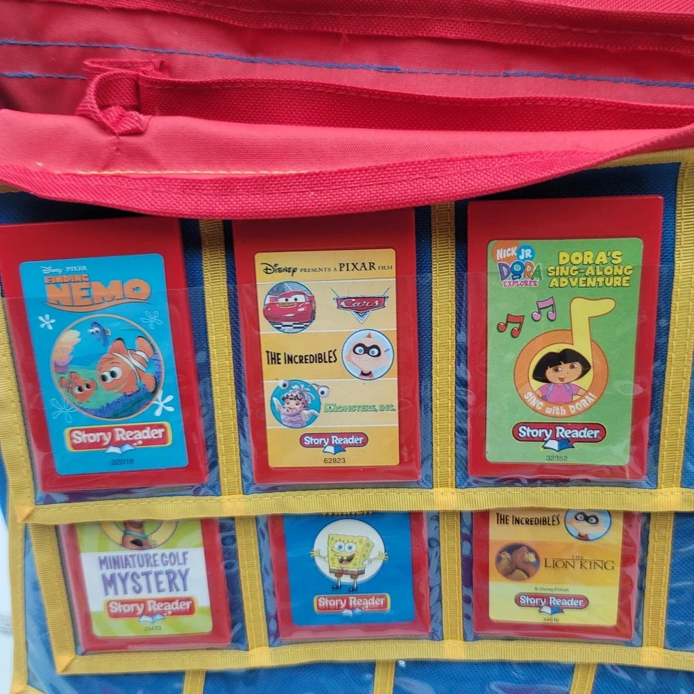 Story Reader Book System Bundle 10 Books Cartridges Backpack Disney Marvel Nick